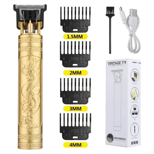 Retro T9 Original Cortapelos y Recortadora Eléctrica para Hombre — Kit profesional para zonas sensibles