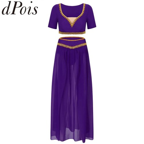 Costume da donna Princess Jasme – danza del ventre/arabeggiante per festa, Halloween e cosplay, stile regina greca antica