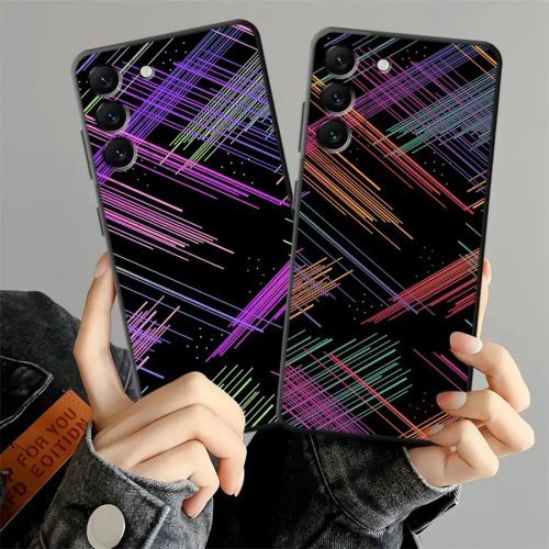 غطاء بتصميم خطوط نيون لهواتف Samsung Galaxy A53/A17/A52/A36/A25/A16/A37/A57/A15/A23/A06/A73/A55/A41/A12/A13/A70/A50
