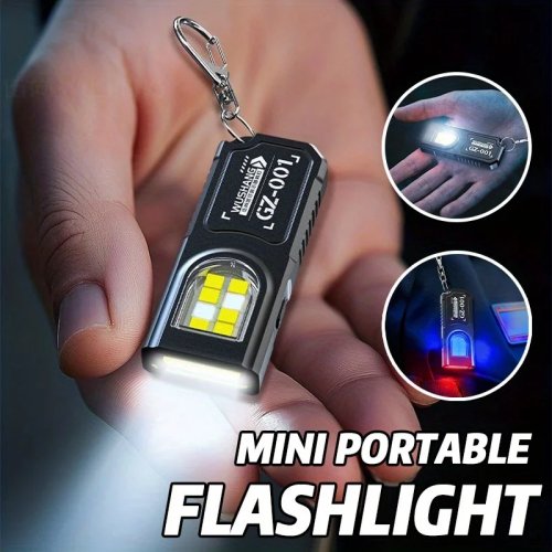 ไฟฉายพวงกุญแจมินิ COB LED ชาร์จ USB-C กันน้ำ ไฟฉายพกพาสำหรับแคมป์