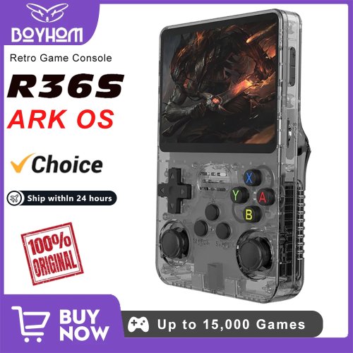 Consola portátil retro BOYHOM R36S — Linux, pantalla IPS 3,5", almacenamiento 64/128/256 GB, mini consola de bolsillo para juegos, regalo infantil
