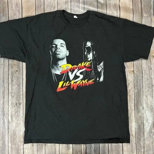 Koszulka Drake vs Lil Wayne Tour 2014 - rozmiar L, męska, Hip Hop/Rap