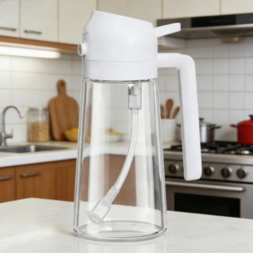 Pulverizador y Dosificador de Aceite 2 en 1 para Cocina — Spray recargable para barbacoa, horno, asados y picnic