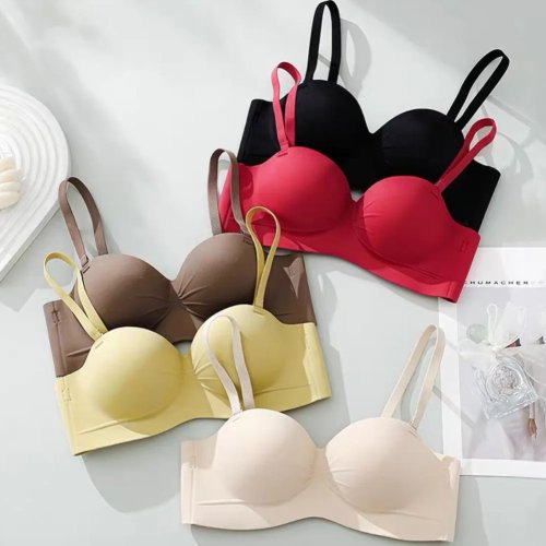 Brasier push-up sin aro para mujer, bralette sin costuras, tallas 32-38 copa A/B, 6 colores sólidos