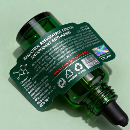 Custom PVC die-cut stickers for cosmetic labels — UV resistant, waterproof, oil- and scratch-resistant