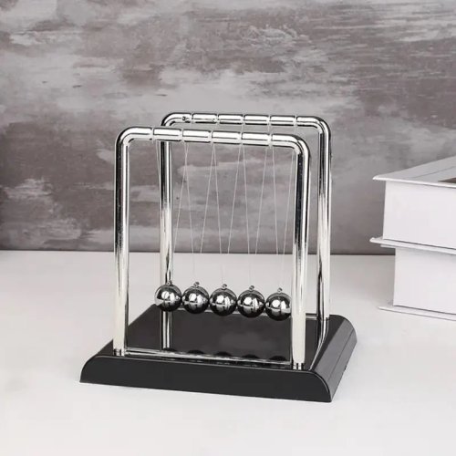 Newton's Cradle bureauspeelgoed — Stalen kogels, slinger voor natuurkunde, stressvermindering en decoratie