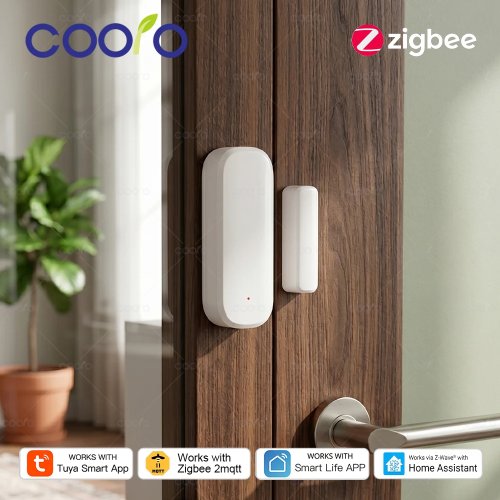 Sensor magnético de puerta/ventana Zigbee - Contacto de apertura/cierre compatible con Tuya/Smart Life Hub - Alarma hogar inteligente