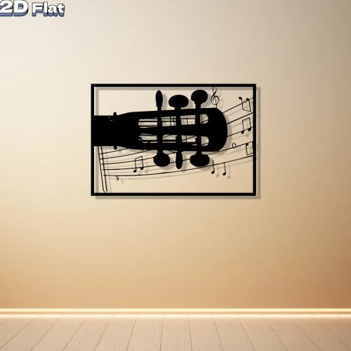 Décoration murale en métal violon et notes de musique (aluminium/fer) – pour salon ou clôture de jardin