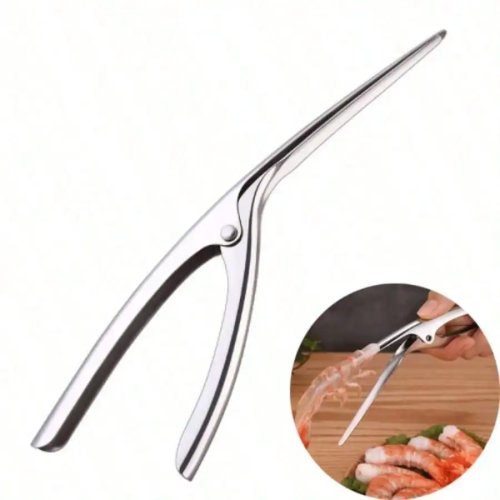 Descascador de camarão em aço inoxidável – removedor de casca para camarões e lagosta, utensílio de cozinha