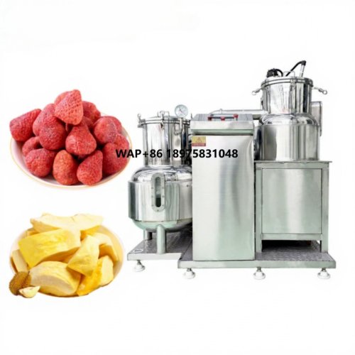 Fritadeira a vácuo e liofilizador certificados CE para chips de fruta — Máquina para frutas desidratadas e snacks saudáveis