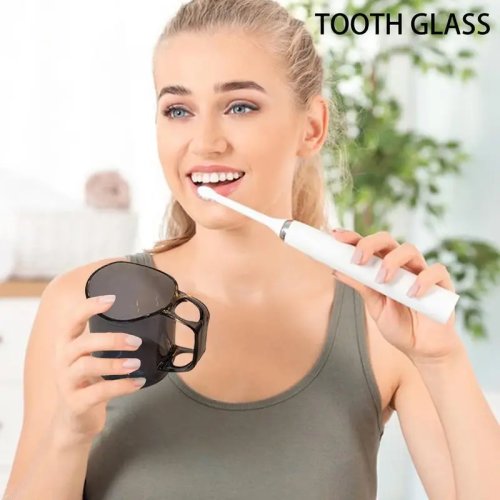 Toothbrush & Mouthwash Cup - Bathroom Toothbrush Holder for Home & Hotel