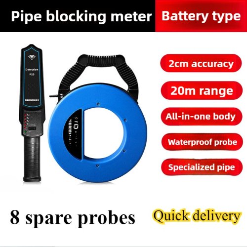 Detetor de entupimentos e localizador de tubos 20 m - Localizador de tubos PVC/ferro, scanner de parede, IP67 resistente à água