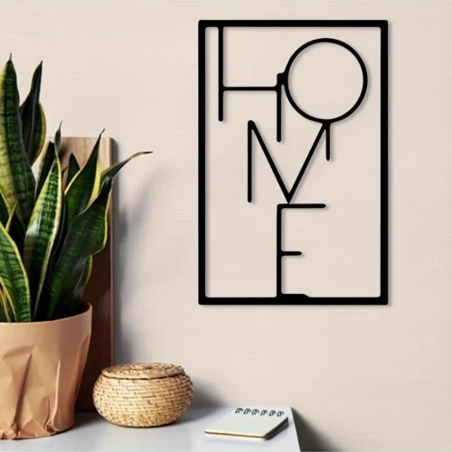 "Home Sweet Home" Metal Wall Sign — Rustic 2D Iron Script Decor, Durable Porch Housewarming Gift