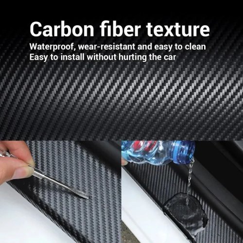 Fita 1-5m em fibra de carbono nano para automóvel – autocolante impermeável, protetor de porta e espelho, acessório de fácil instalação