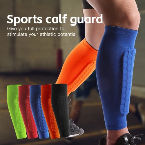 Honeycomb Shockproof Shin Guard Sleeve – Nylon Support Leg Sleeve for Soccer