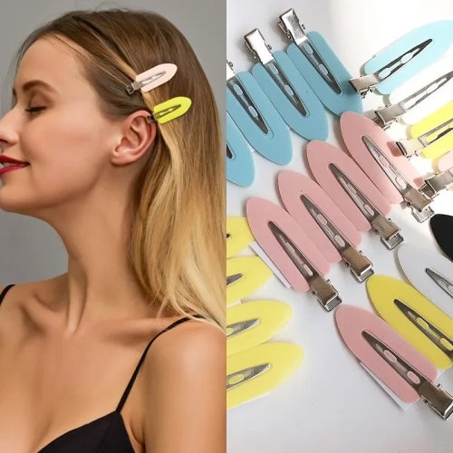 Set 4 pinzas para fleco sin marcas, colores — sujetador de fleco lateral para maquillaje y lavado facial