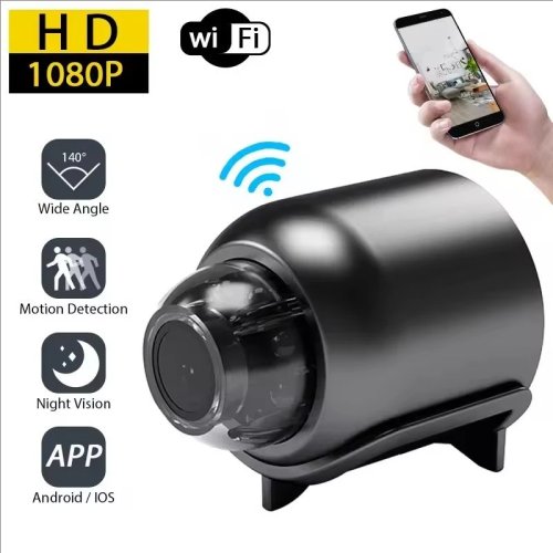 Telecamera di sorveglianza wireless X5 Mini 1080P - visione notturna, rilevamento movimento, compatta e leggera