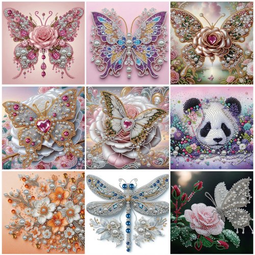 Diamond Painting set 25×25 cm met parels en lijst – diamantkunst voor volwassenen en beginners, wanddecoratie