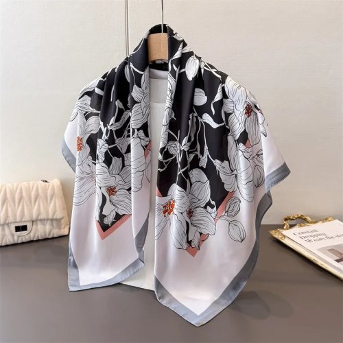 Foulard en soie femme printemps/été – Léger et multifonction (bandana, bandeau, pashmina, châle)