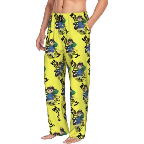 Pantaloni pigiama uomo cartoon/manga personalizzabili – Lounge elasticizzati con tasche