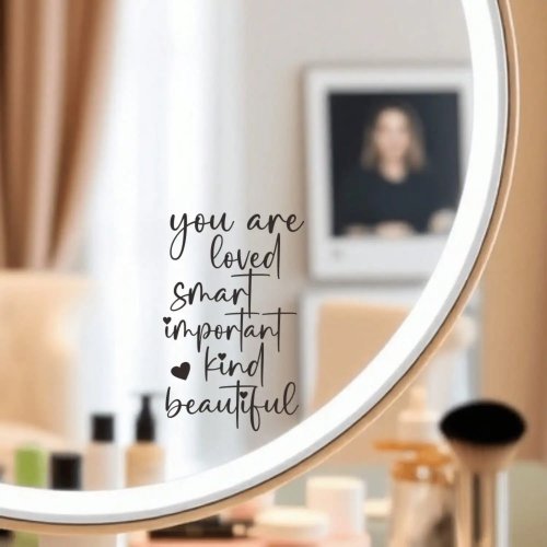 2er-Set Spiegel-Wandtattoos 'You Are Loved' – Vinyl-Aufkleber mit positiver Affirmation für Schlafzimmer & Bad