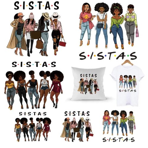 Parche termoadhesivo 'Black Girl' — transfer térmico lavable para playera, sudadera, chamarra, mochila y almohada