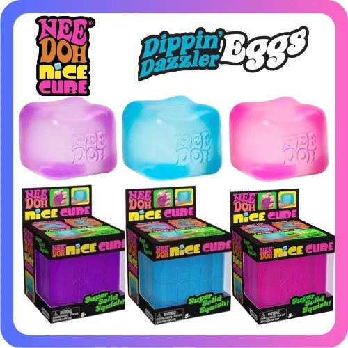 Cubo fidget Schylling Needoh Nice Cube — juguete sensorial blando para aliviar estrés, ansiedad y mejorar la concentración (TDAH), unisex, para escritorio