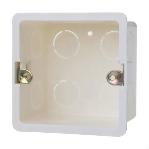 Caixa de derivação em PVC 80×80 mm para parede – suporte para interruptor/tomada (12PD)