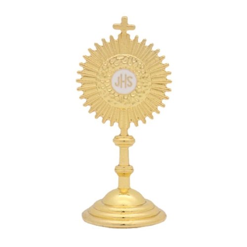 Kruisbeeldje van zinklegering — christelijk/katholiek metalen beeldje als woon-, slaapkamer- of autodecoratie; cadeau