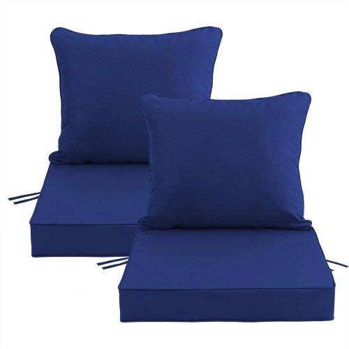 Conjunto 2 Almofadas para Cadeira 61×61 cm (24×24 in) para Exterior – Capa Removível, Repelente de Água e Resistente ao Desbotamento