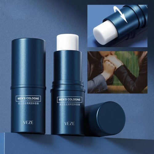 Fanzhen Men's Solid Cologne Stick — Portable Balm with Light, Fresh Scent for All-Over Use
