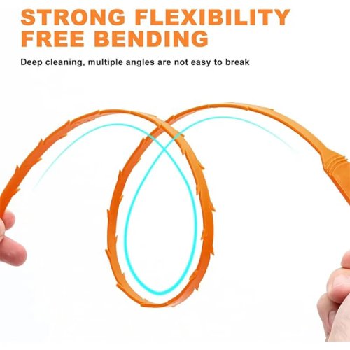 Sonda flexível para desentupir 68,5 cm com garras em V de 1 polegada — flexível, ideal para bricolage