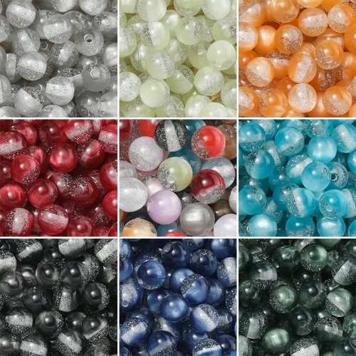 10 unidades abalorios separadores de resina efecto ojo de gato 8-12 mm Starlight para pulseras y collares DIY