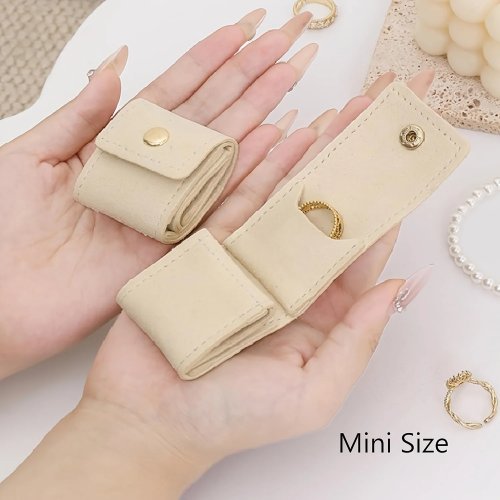 Mini trousse de voyage pour bijoux en feutrine, pliable, organiseur avec boutons-pression, multicolore