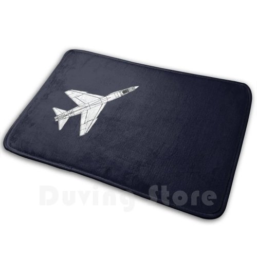 Tapete macio Vought F8, almofadado, com estampa de avião de combate USAF