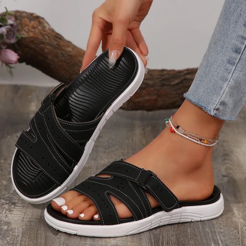 Sandales compensées femme été – bout ouvert, légères, plateforme