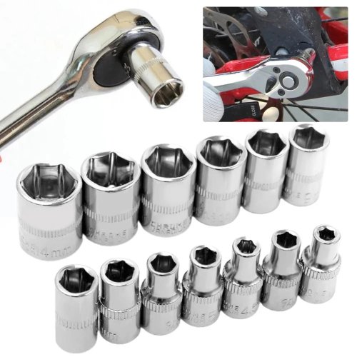 Adaptador de dados universal 4–14 mm / 1/4" – casquillo hex para trinquete 1/4", conversor de dados para reparación automotriz