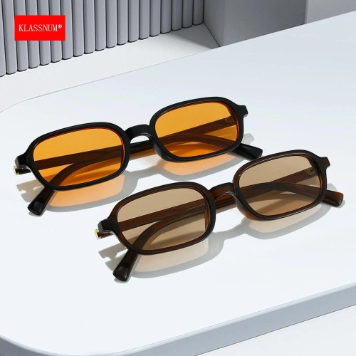 Kính mát KLASSNUM cổ điển unisex, gọng nhỏ vuông/chữ nhật, chống tia UV400, mẫu hot 2026
