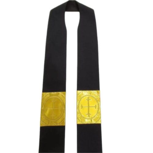 Capa de hombro clerical de satén con cinta tejida y lazo - accesorio para ceremonias religiosas