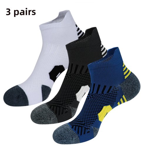 Lot 3/9 paires de chaussettes sport antidérapantes unisexe, semelle épaisse type serviette, pour running, entraînement et basket