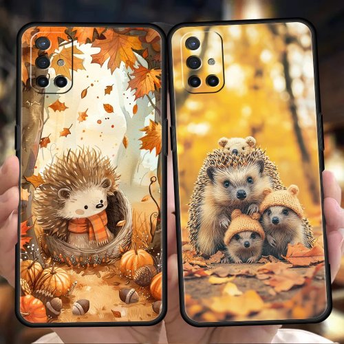 Capa TPU macia para OnePlus 13R/12R/13/12/10T/10R/Nord N100/N200/N10/10/9/9R/9RT/CE 2/Z/Pro 5G – padrão ouriço outonal fofo