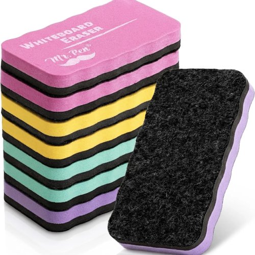 Bộ 8 cục lau bảng từ tính cho bảng trắng, 10,2 x 5,7 cm, màu pastel
