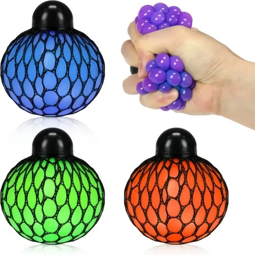 Pelota antiestrés en forma de racimo de uvas, rebote lento — suave para apretar, juguete fidget, regalo para fiestas y salón de clases