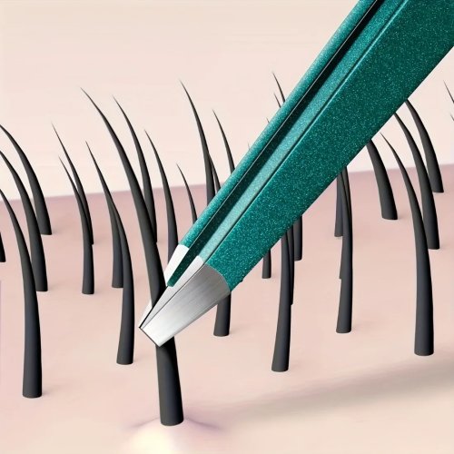 High-precision flat-tip tweezers with storage case — precise hair removal & eyebrow grooming for men & women