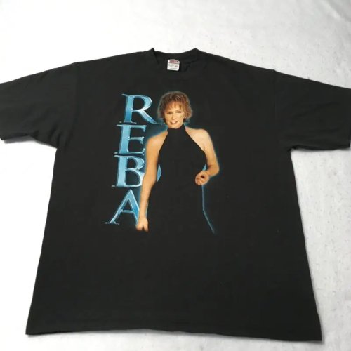 เสื้อยืดวินเทจ Reba McEntire ทัวร์ 2004 ไซส์ XL – Anvil สีน้ำเงิน (Y2K)