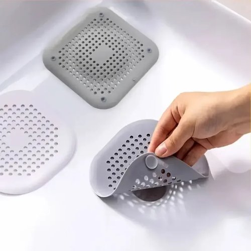 Protetor de ralo de silicone anti-cabelo para chuveiro e banheira, filtro para pia