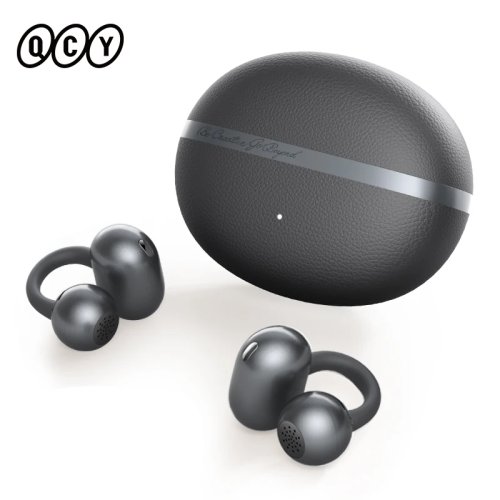 QCY Crossky C50 Auriculares de oreja abierta (open‑ear) Bluetooth 6.0 inalámbricos clip‑on para sport, 4 micrófonos, llamadas claras con IA, refuerzo de graves