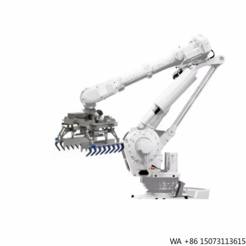 6-Axis Industrial Robot Arm, 130 kg Payload with Gripper for Automatic Heavy-Duty Palletizing