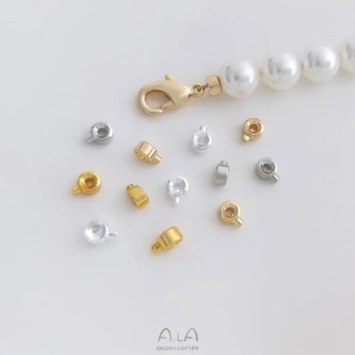 14Kゴールドカラー ワイヤークリップ／ビーズ位置固定金具 - ネックレス・ブレスレット用留め具（卸売）