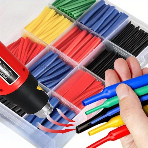 Kit gaine thermorétractable 2:1 — 127/165/328/560/650/800 pièces. Manchons thermorétractables pour isolation, réparation et protection des câbles